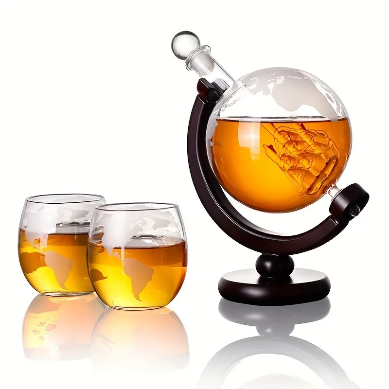 Decanter Globe Set - 850ml Whisky Globe Decanter Set met