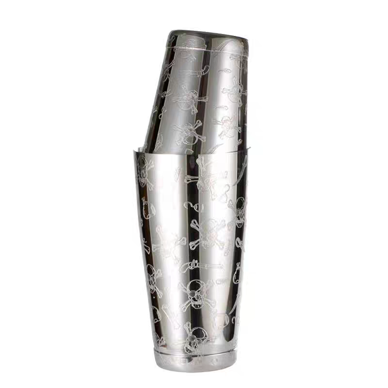 Boston Shaker Set - 500 ml/800 ml Gravure Schedel RVS