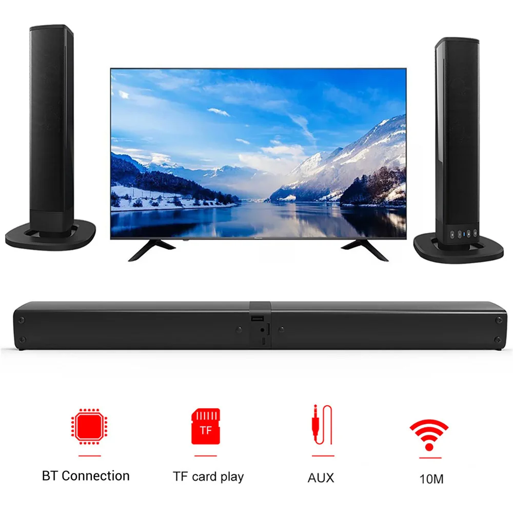 Home Bar And Theater - Draadloze Bluetooth TV Sound Bar 2-luidsprekersysteem