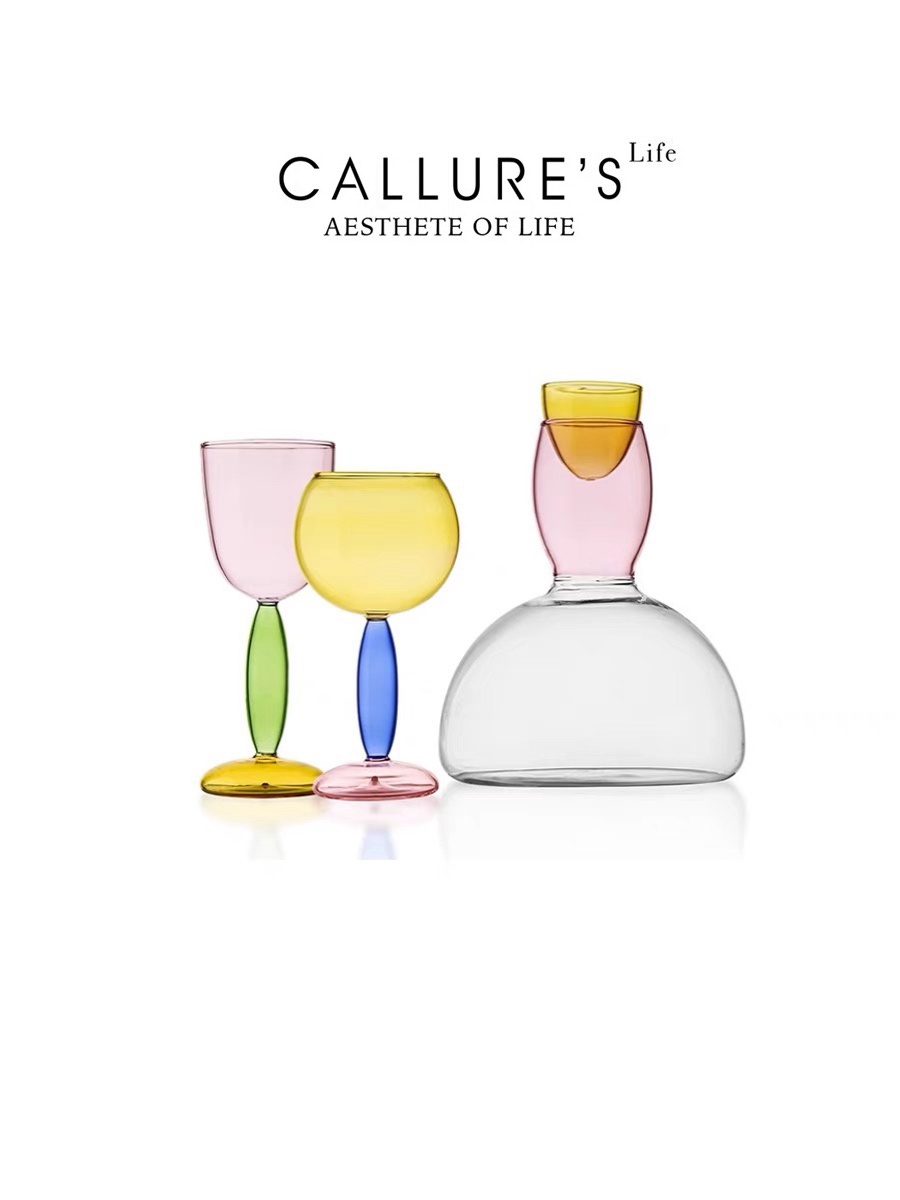 Highball Glass Set - Callure Highball wijnglazen rood-witte kleurcombinatie Bordeaux