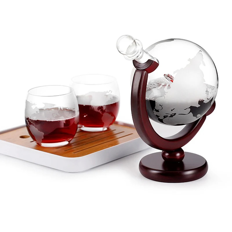 Decanter Globe Set - Whisky Karaf Globe Wijnglas Set Zeilboot