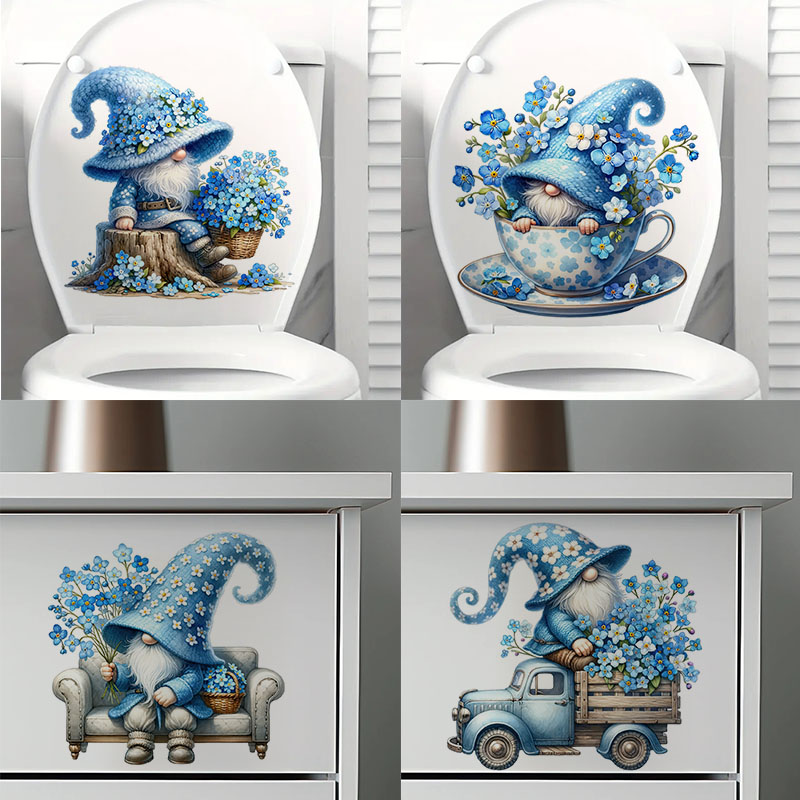 Home Bargains - KT322 # Grappige Gnome toiletstickers decoratie