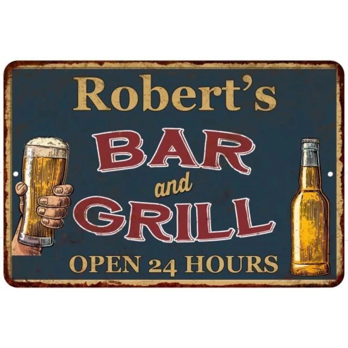 Home Bar Signs - Aangepaste tekstbar & grill metalen bord