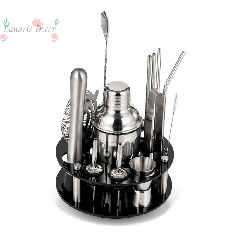 Boston Shaker Set - Complete bartending-gereedschapsset met draaibare acryl Boston