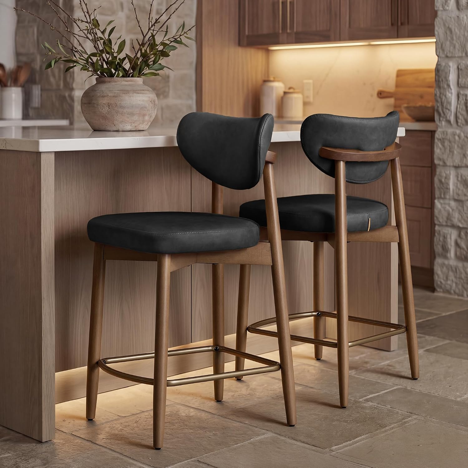 Home Bar Seating - Mid Century Modern houten barkrukken set