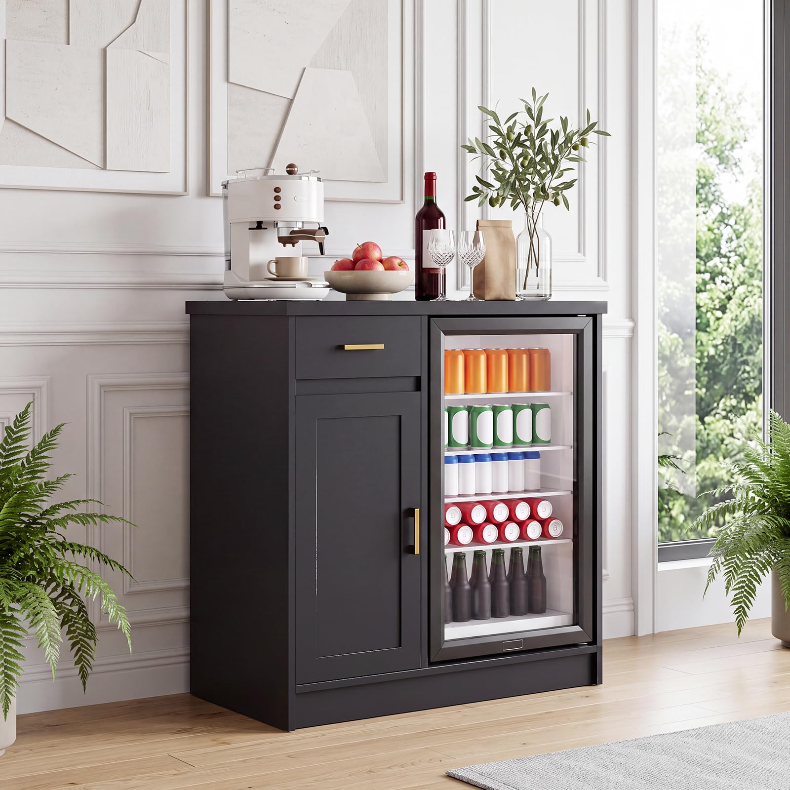 Home Bar And Fridge - 42 inch Farmhouse Wijnbar Kast voor