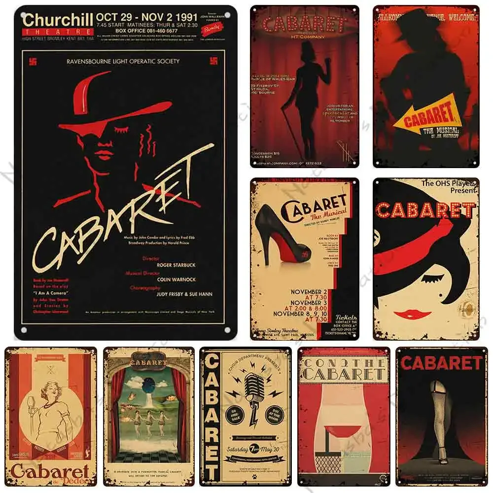 Home Bar And Theater - Hoogwaardig tinnen bord vintage cabaret muzikale