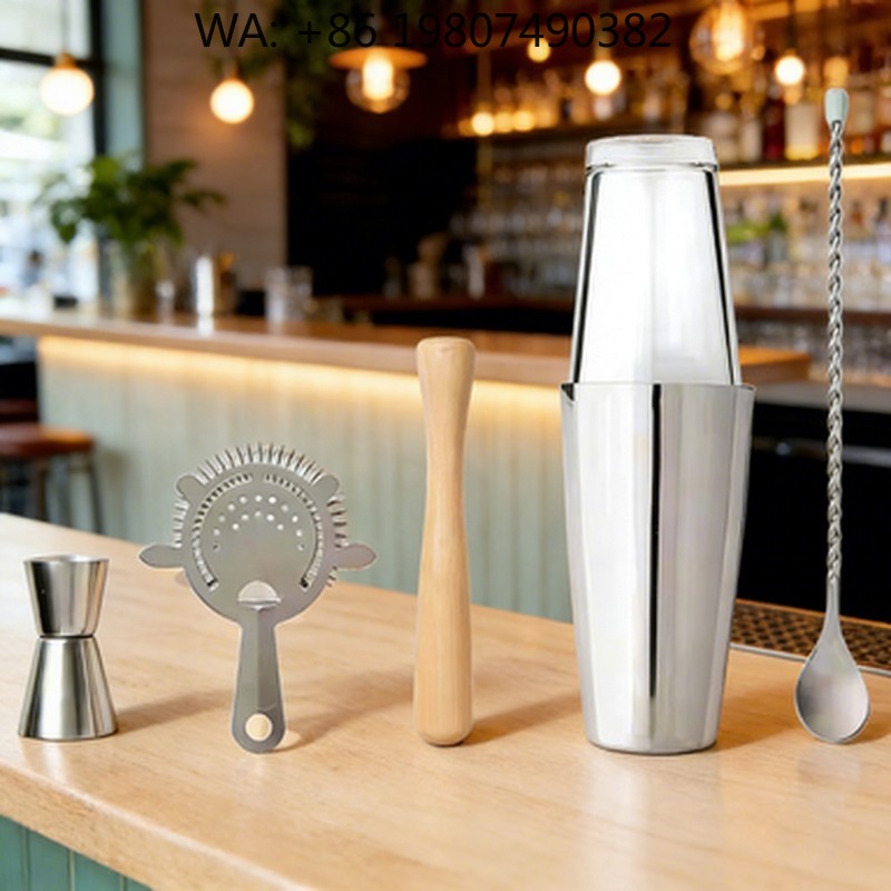 Boston Shaker Set - 6-delige minimalistische, milieuvriendelijke cocktailshakerset 800ml &