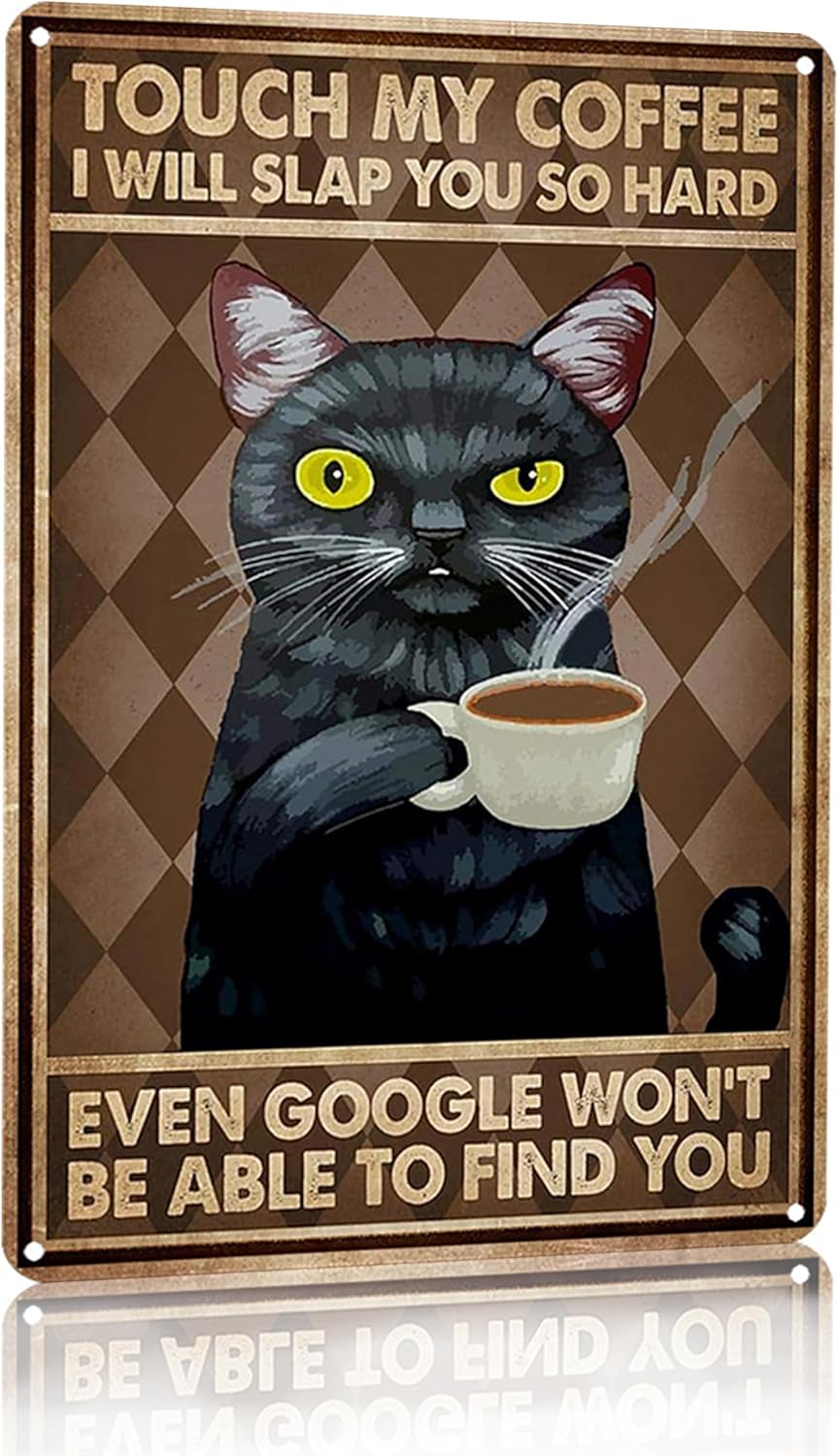 Home Bar And Coffee - Grappige zwarte kat mijn koffie ik