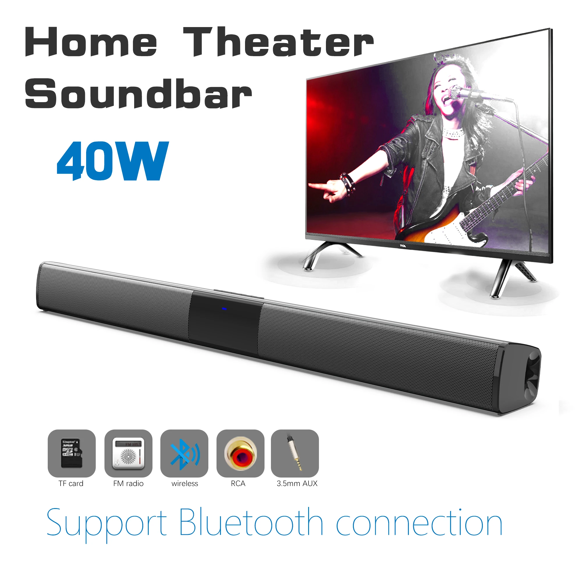 Home Bar And Theater - 40W High Power Soundbar voor TV