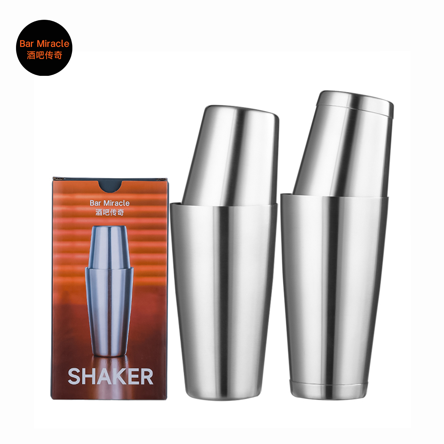 Boston Shaker Set - Bar Miracle 304 roestvrijstalen Boston Shaker