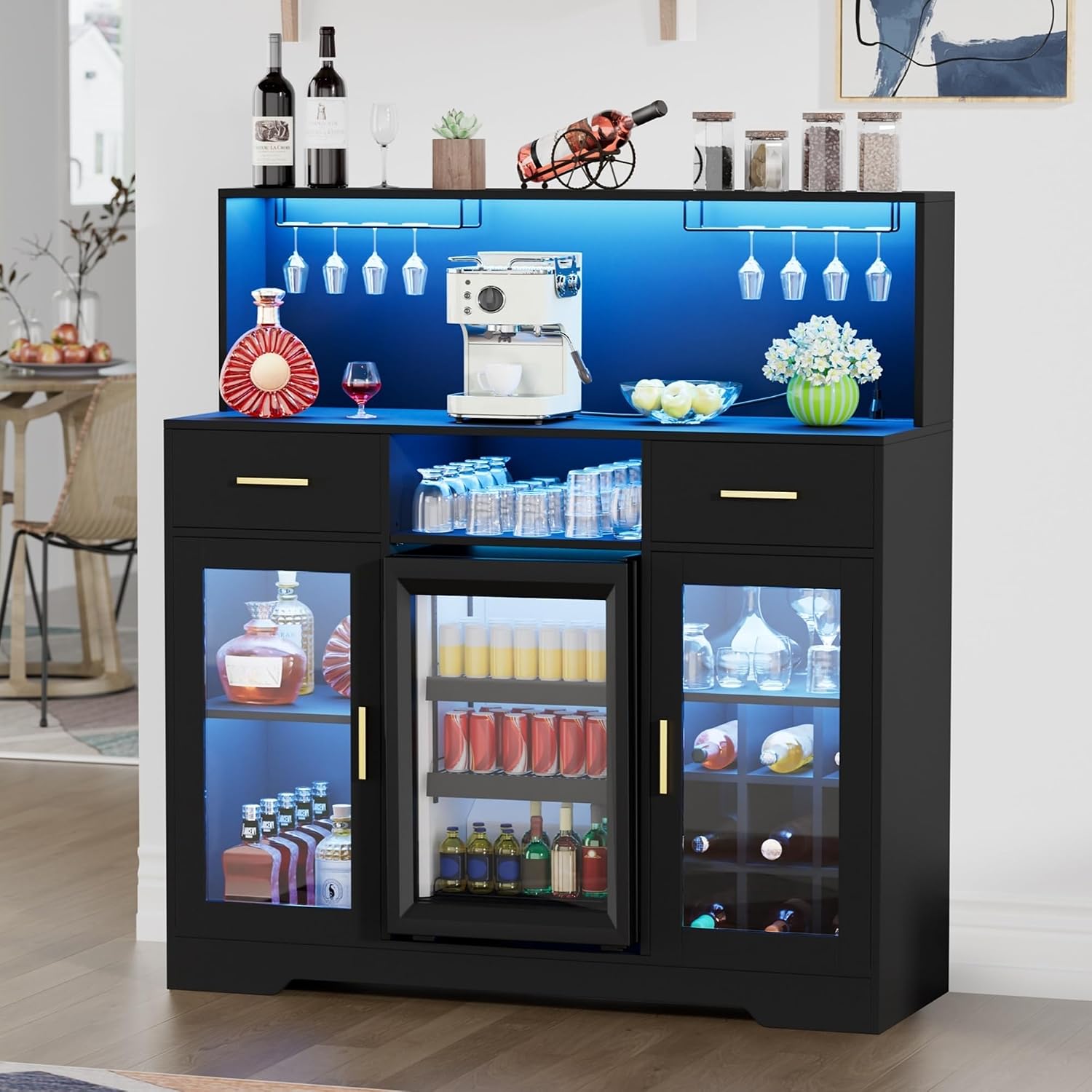 Home Bar And Fridge - Mini koelkastkast met opbergruimte, wijnbar kasten