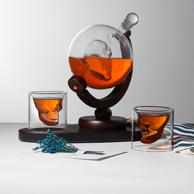 Decanter Globe Set - Skull Globe Whiskey Karaf Set Gaopeng