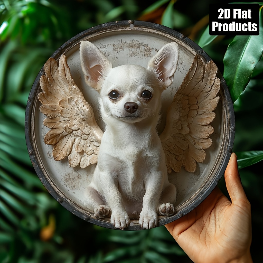 Home Bar And Kitchen - 2D plat, 1pc, Chihuahua thema, ronde
