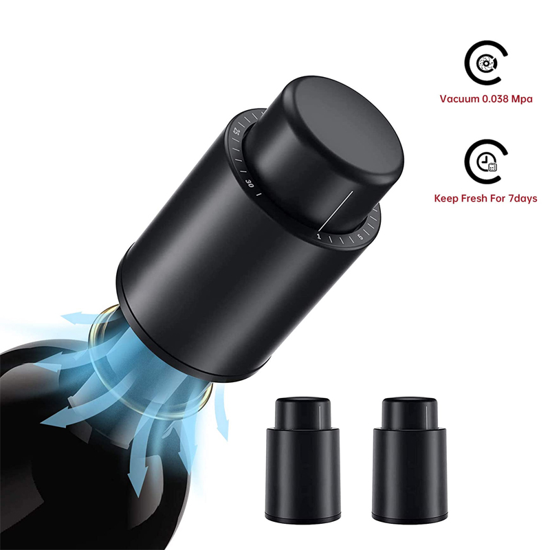 Wine Preservation Pump - LMETJMA Wijnflessenstoppers Herbruikbare vacuümwijnstoppers Pompwijnbeschermer om