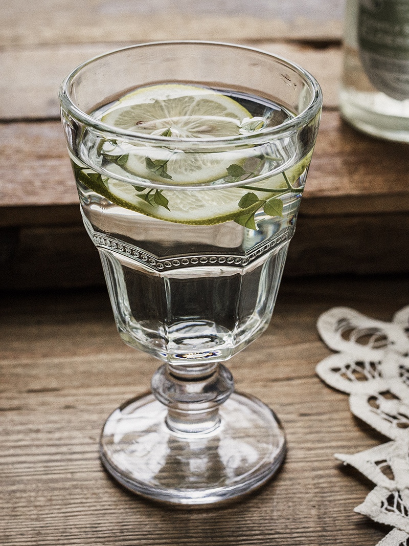 Highball Glass Set - Retro glazen highballglas met kantmotief in