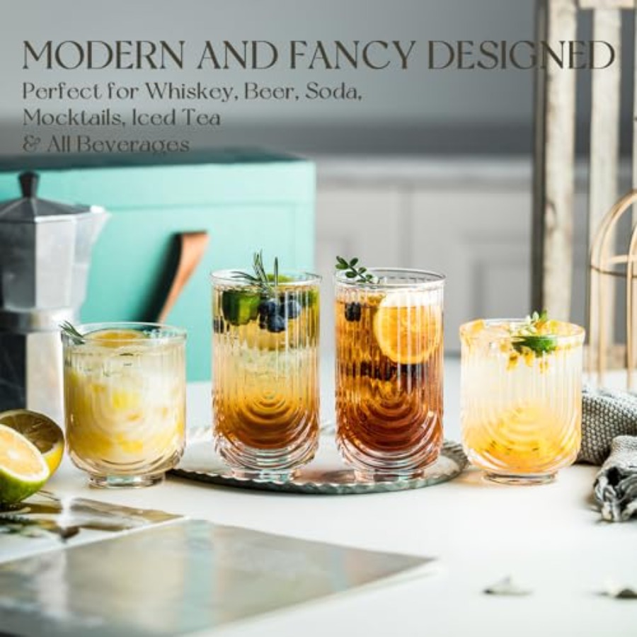 Art Deco Cocktailglazen, Gerib - Highball Glass Set recensie en prijs