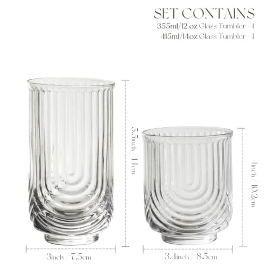 Art Deco Cocktailglazen, Gerib - Highball Glass Set recensie en prijs