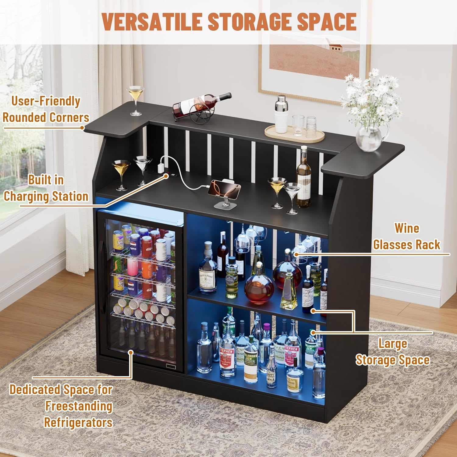 U-vormige bartafel, thuisbarun - Home Bar And Fridge recensie en prijs