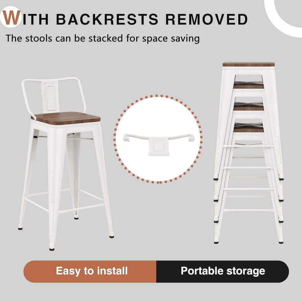 26 Inch Barstoelenset, 4 indus - Home Bar And Counter recensie en prijs
