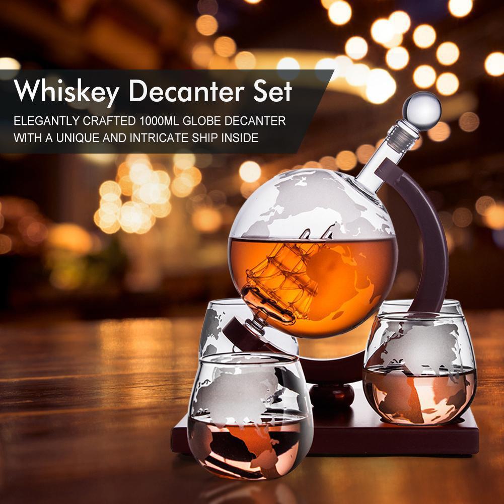 Wereldbolvormige whiskydispens - Decanter Globe Set recensie en prijs