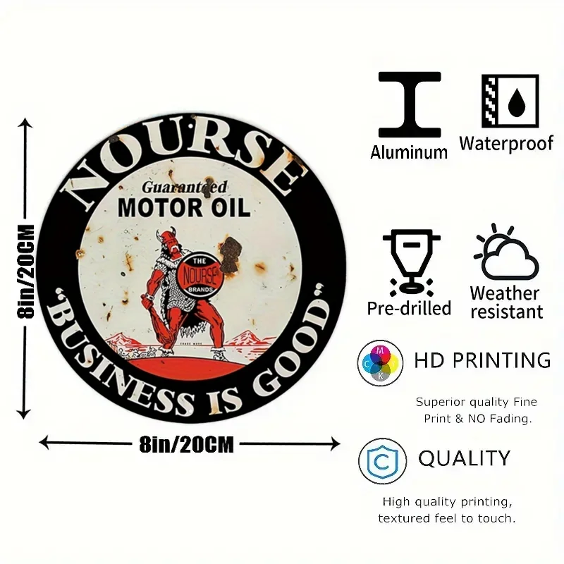 Vintage Motorolie Teken Ronde  - Home Bar And Restaurant recensie en prijs