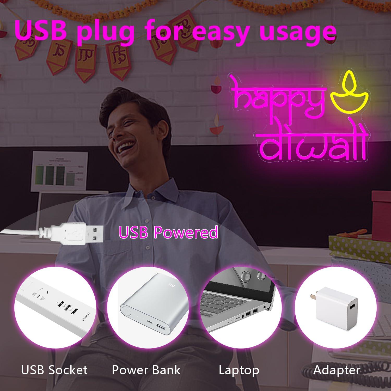 Gelukkige Diwali Neonbord USB- - Home Bar Signs recensie en prijs