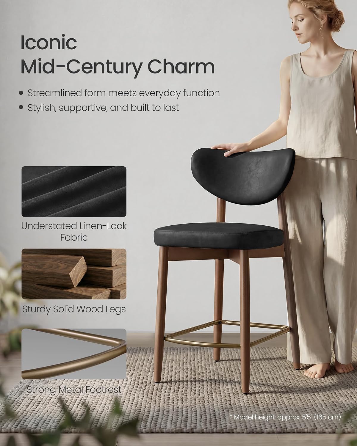 Mid Century Modern houten bark - Home Bar Seating recensie en prijs