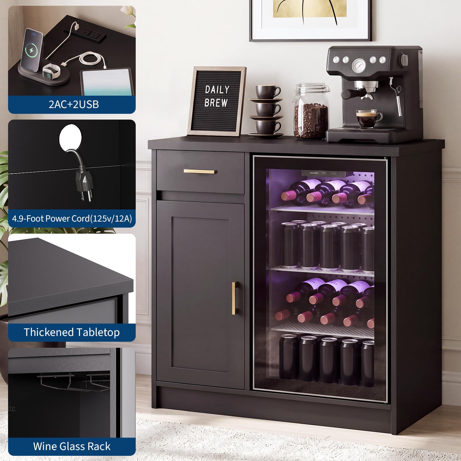 42 inch Farmhouse Wijnbar Kast - Home Bar And Fridge recensie en prijs