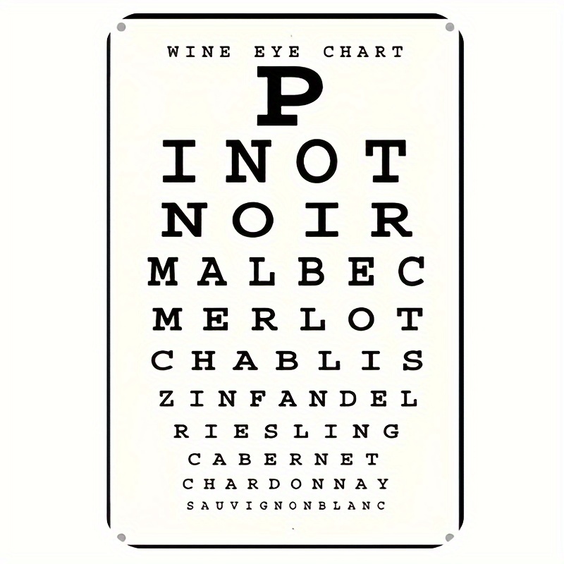 Vintage Wine Eye Chart metalen - Home Bar And Kitchen recensie en prijs