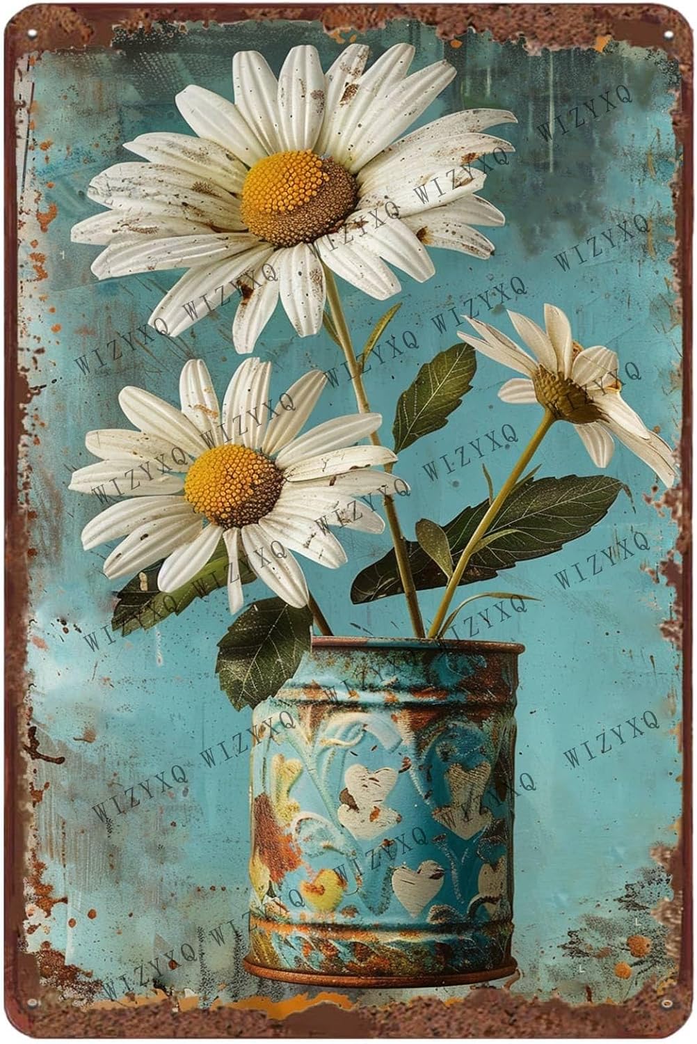 Metalen borden Witte Daisy Flo - Home Bar And Kitchen recensie en prijs
