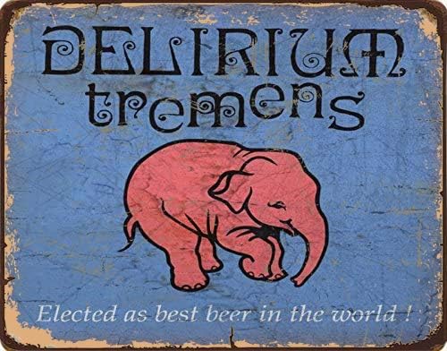Tinbord met 'Delirium Tremens' - Home Bar And Coffee recensie en prijs