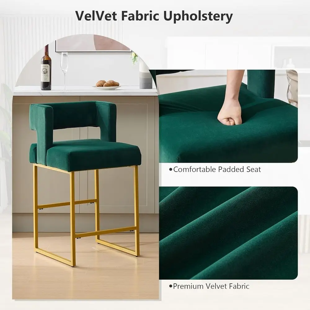 Set van 2 groene fluwelen bark - Home Bar And Counter recensie en prijs