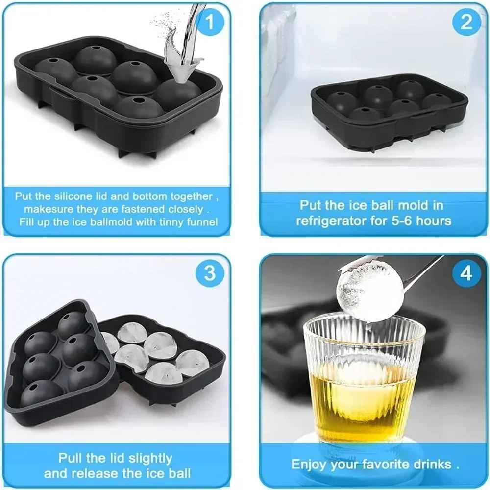 6-delige ijsbolvorm van silico - Ice Mold Sphere recensie en prijs